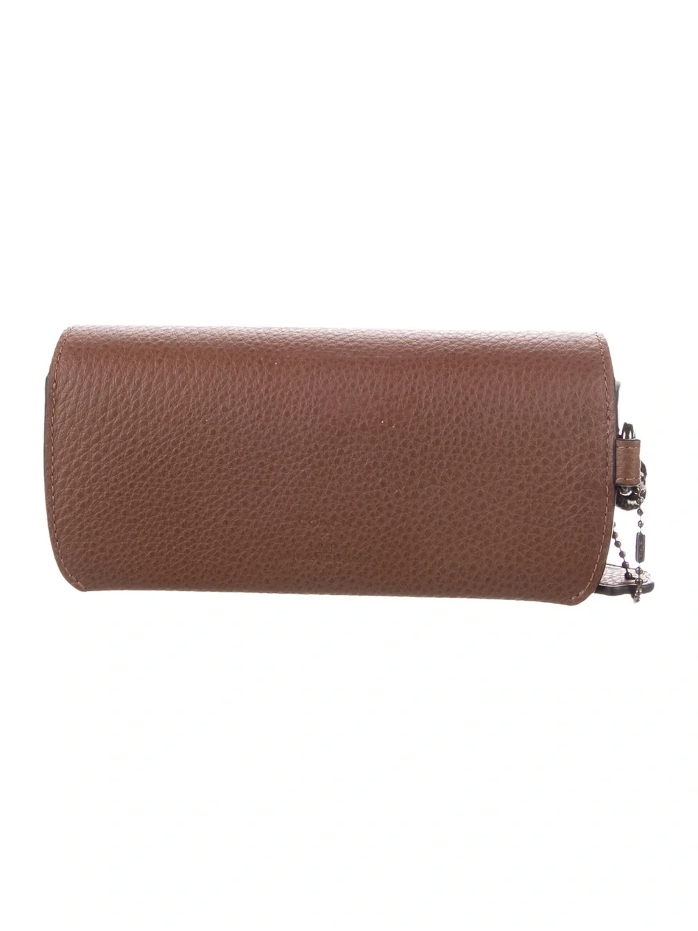 Coach x Basquiat Brown Leather Key Case with City Graphic